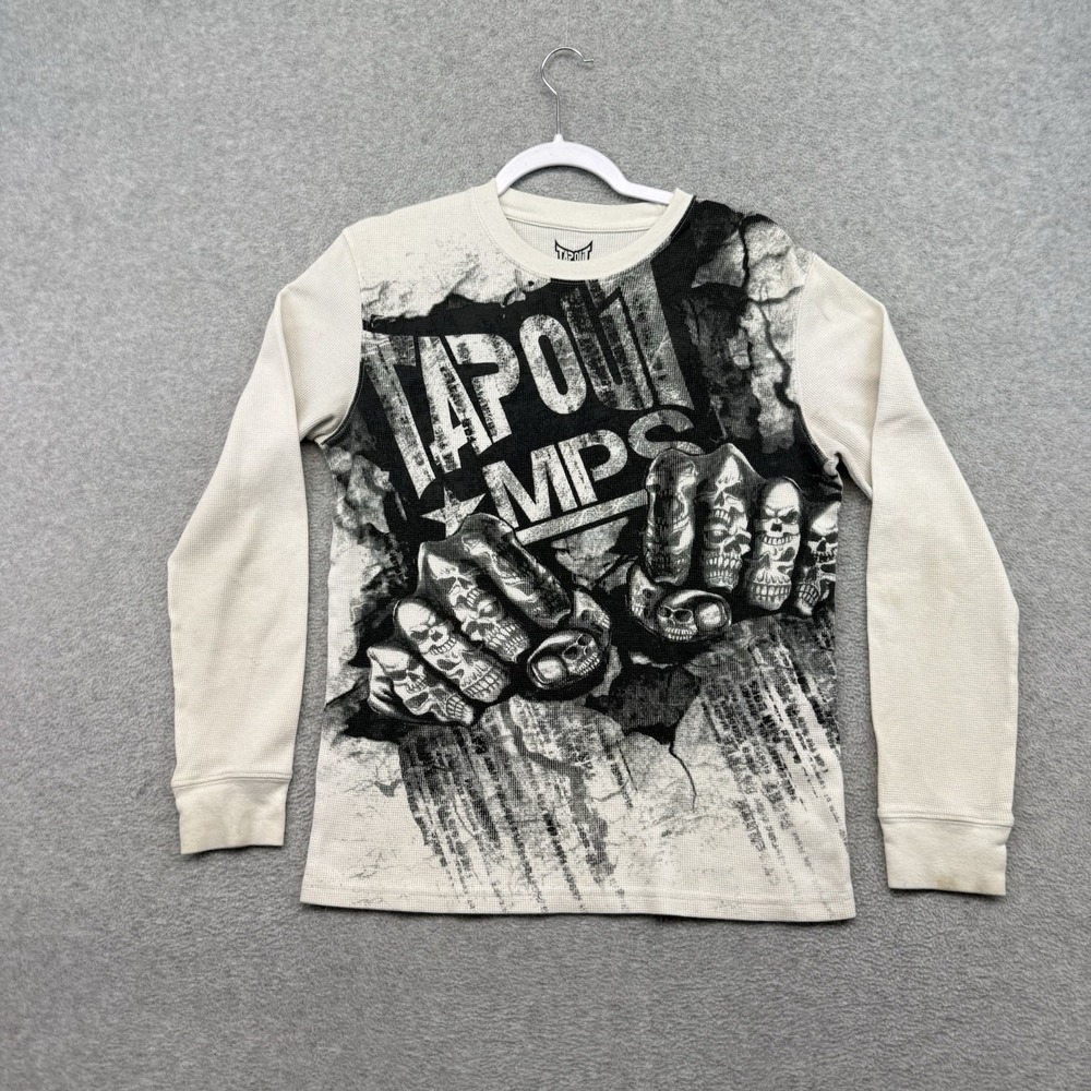 Vintage Tap Out Long Sleeve Shirt M Grunge Skull Tee Skulls Mallgoth Medium y2k